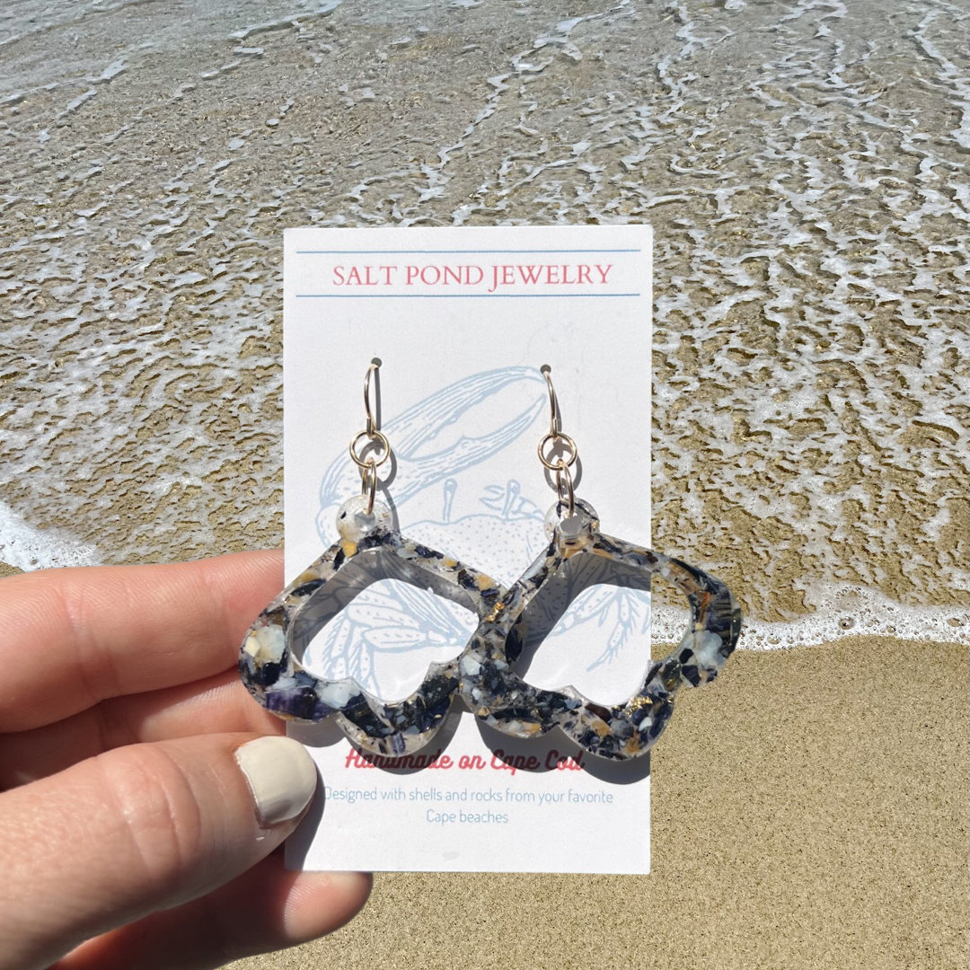 SHORE ROAD EARRINGS- Blue Mussel