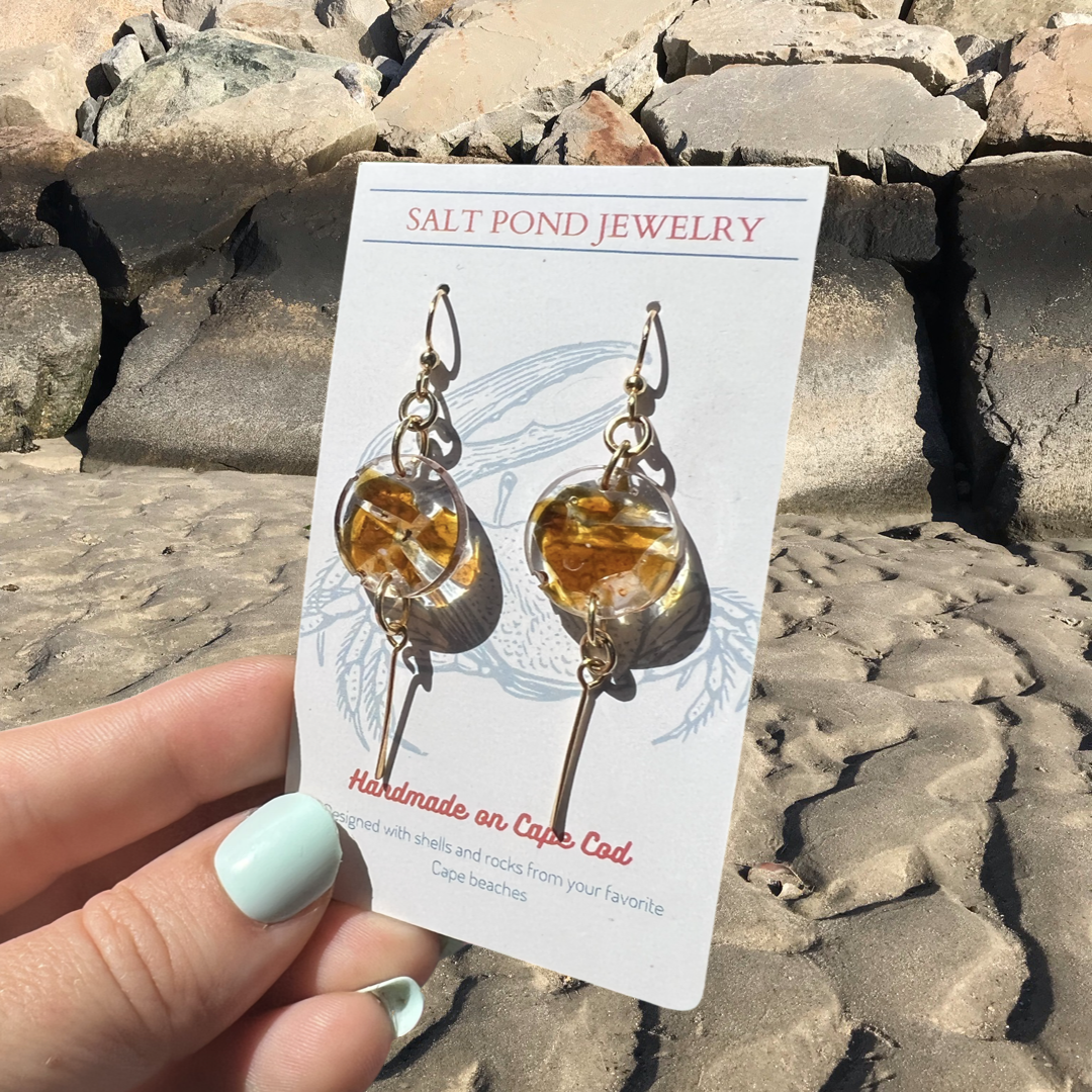 ORLEANS EARRINGS - Brown Sea Glass