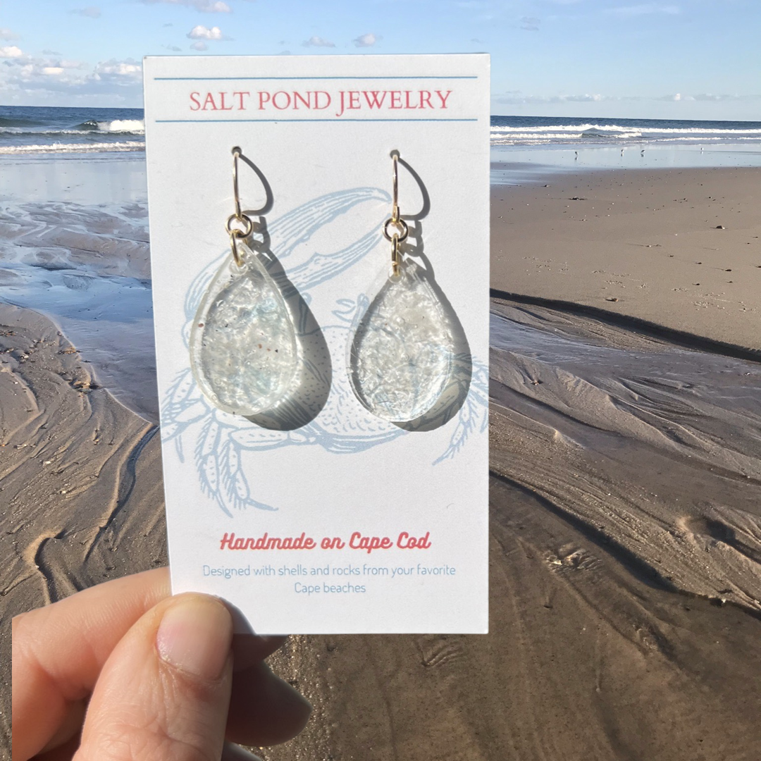 BREWSTER EARRING- Blue Sea Glass
