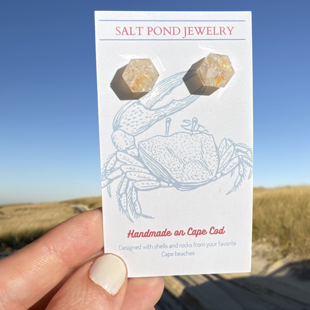 NORTH CHATHAM STUD-  (White Mussel Shell)