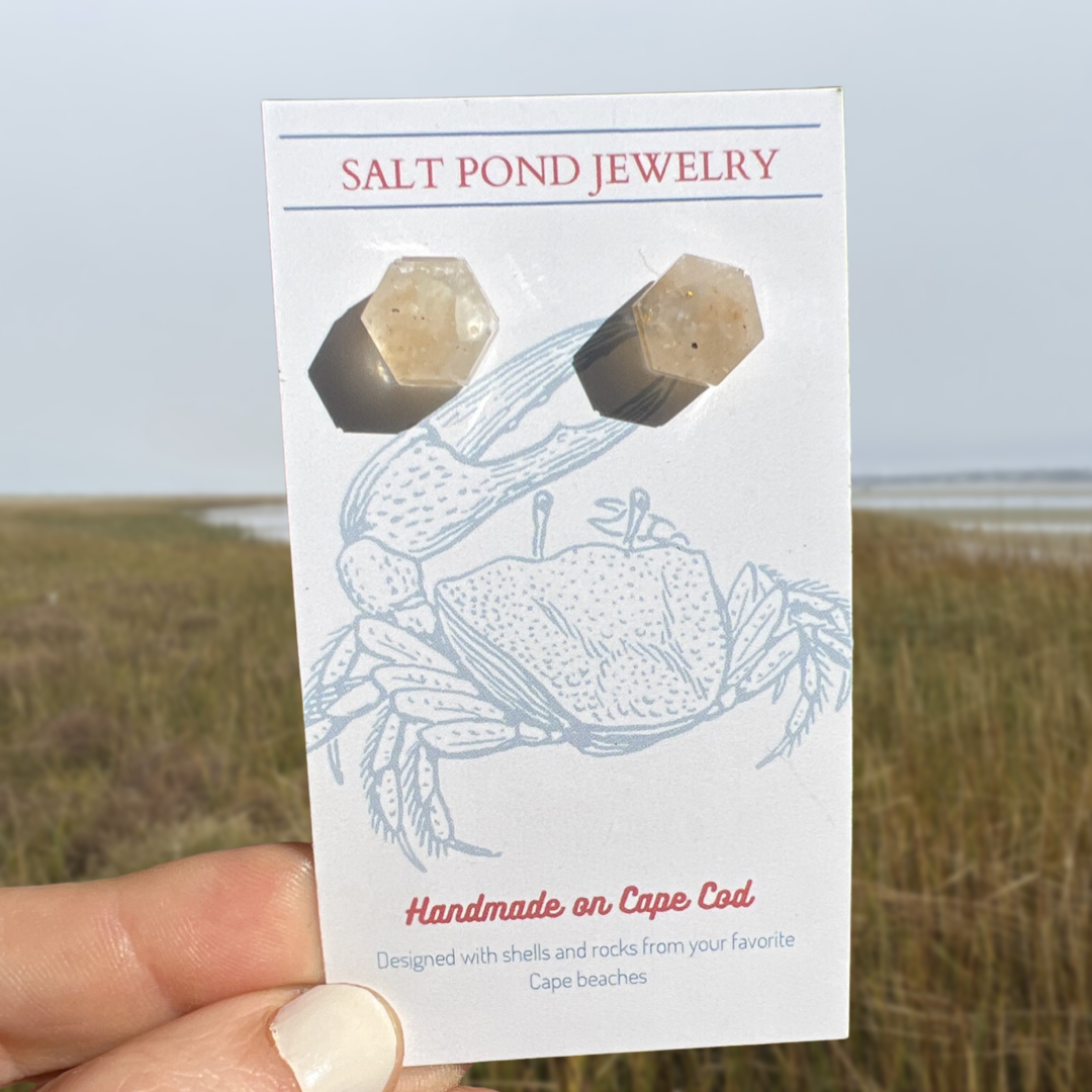 NORTH CHATHAM STUD-  (White Mussel Shell)